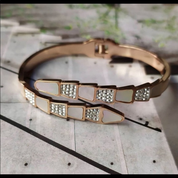 Snake Bracelet with Mother of Pearl Detail - Picture 2 of 6